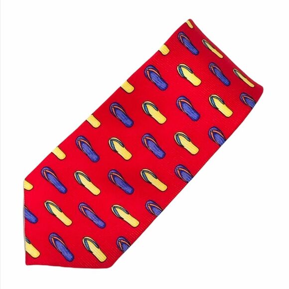 Cape Cod Neckwear Flip Flops Tie Red Yellow Purple - Picture 6 of 6